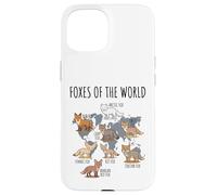 Foxes of The World Educational Chart Nature Species Wildlife Carcasa para iPhone 15