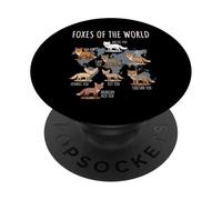 Foxes of The World Educational Chart Nature Species Wildlife PopSockets PopGrip Adhesivo