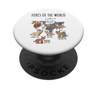 Foxes of The World Educational Chart Nature Species Wildlife PopSockets PopGrip Adhesivo