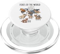 Foxes of The World Educational Chart Nature Species Wildlife PopSockets PopGrip para MagSafe