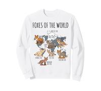 Foxes of The World Educational Chart Nature Species Wildlife Sudadera