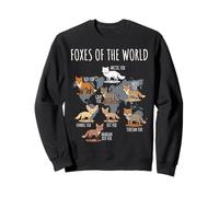 Foxes of The World Educational Chart Nature Species Wildlife Sudadera
