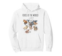 Foxes of The World Educational Chart Nature Species Wildlife Sudadera con Capucha