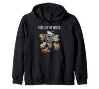Foxes of The World Educational Chart Nature Species Wildlife Sudadera con Capucha