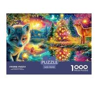 Foxes por Glowing River Under Moon Puzzle De 1000 Piezas Lobo Fresco Ocio Familiar para Adultos Y Niños 70x50cm/1000pcs