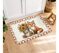 Foxes - Tapetes de cocina para piso, rústico, granja, girasol, calabazas, otoño, naranja, suave, lavable, para fregadero, lavandería, baño, pasillo, 20 x 31 pulgadas