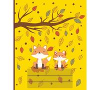 Foxes under the falling leaves Composition Notebook: College ruled with field, 110 pages, 7.5 x 9.25