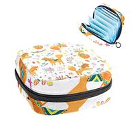 Foxes White Arrow Period Pouch portátil, tampón bolsa de almacenamiento para servilletas sanitarias, Varios colores, 4.7x6.6x6.6 in/12x17x17 cm