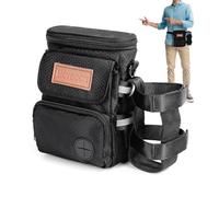 FoxFocus Bolsa de golosinas para perros con cinturón ajustable y correa para el hombro, impermeable, duradera bolsa de golosinas para perros con múltiples bolsillos, tiras reflectantes, soporte para