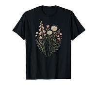Foxglove Daisy Tulip Flower Minimal Floral Mensaje Oculto Camiseta