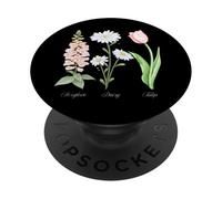 Foxglove Daisy Tulip - Vintage Floral Bloom for Nature Lover PopSockets PopGrip Adhesivo