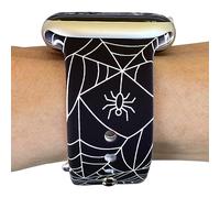 FoxiBands Telaraña de Halloween: compatible con correas de Apple Watch de 45 mm, 44 mm, 42 mm, 41 mm, 40 mm, 38 mm, correa de silicona de repuesto para iWatch Series 8, 7, 6, 5, 4, 3, 2, 1 SE,