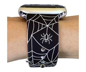 FoxiBands Telaraña de Halloween: compatible con correas de Apple Watch de 45 mm, 44 mm, 42 mm, 41 mm, 40 mm, 38 mm, correa de silicona de repuesto para iWatch Series 8, 7, 6, 5, 4, 3, 2, 1 SE,