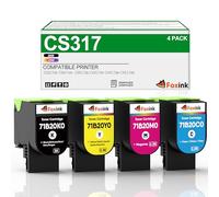 FOXINK Cartucho de tóner Remanfactured compatible con Lexmark CS317dn CX317dn CS417dn CX417de CS517de CX517de CS317 CX317 CS417 BK 3000 páginas; CMY 3 × 2300 páginas 71B10K0 71B10C0 71 71 B10M0 tóner