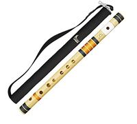 FOXIT MUSICAL Flautas para diestros C natural afinadas con Tanpura A = fibra de PVC de 440 Hz (con bolsa de transporte) (PVC C natural Hend, granate oscuro y hilos dorados)
