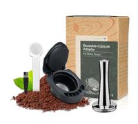 FOXNSK Reutilizable Cápsula Adaptador para Dolce Gusto, Recargable Café Cápsula Adaptador Café Cápsulas Convertidor con 41mm Tamper Compatible para Piccolo XS/Genio S/EDG 305/EDG 606.S
