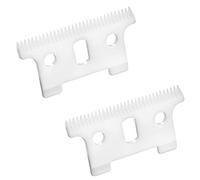 FOXSONIC 2 cuchillas de cerámica de repuesto para andis Gtx GTO T-Outliner, cuchilla móvil de cerámica de 32 dientes de repuesto en T Blade (blanco)