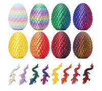 FoxVilla Huevos de dragón con dragones en el interior, juego de 8 piezas, mini juguetes antiestrés de cristal, rellenos de cesta de Pascua (dragón, 8)