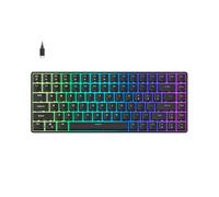FOXXRAY HKM-S93 - Teclado mecánico para juegos con cable, compacto 75% de tamaño pequeño para PC, interruptor azul intercambiable en caliente, retroiluminación RGB con teclas personalizables, teclas