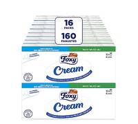 Foxy Cream Pañuelos de bolsillo 16 packs de 10 paquetes de 9 pañuelos 4 capas, Con crema hidratante, Certificación FSC, 100% Energía eléctrica renovable, Paquete 100% reciclable