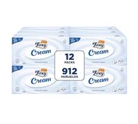 Foxy Cream | Pañuelos faciales en caja | 12 cajas de 76 pañuelos 4 capas | Con crema hidratante | Certificación FSC | 100% energía eléctrica renovable | Paquete 100% reciclable