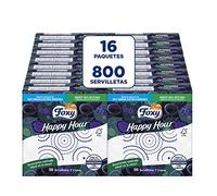 Foxy Happy Hour | Servilletas doble capa | 16 paquetes de 50 unidades de 33x33cm | Certificación FSC | 100% Energía eléctrica renovable | Paquete reciclable producido con plástico reciclado