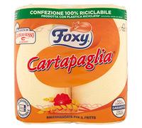 Foxy Papel de Cocina 2 Rollos de 2 Capas, 64 Hojas por Rollo, 15.4 m de Longitud Total, Ideal para Frituras, 2 Unidades