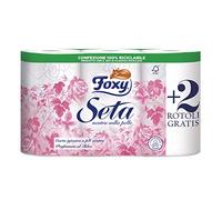 Foxy Papel higiénico de 2 capas, 6 rollos, 4 + 2 gratis