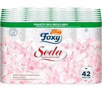 Foxy Seda | Papel higiénico neutro sobre la piel | 28+14 rollos, 28 + 14 gratis| 173 servicios por rollo | 3 capas de alto grosor | Papel 100% certificado FSC | Paquete 100% reciclable blanco (7)