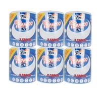 Foxy Tornado Azul Papel Multiusos, 1 Kg de papel(cada una), 340 servicios por cada rollo, Certificación PEFC,Paquete reciclable producido con plástico reciclado- 6 unidades