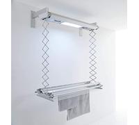 Foxydry Air - Tendedero eléctrico de pared y techo con mando a distancia de aluminio y acero (120 a pared)