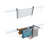 foxydry Duo - Tendedero de balcón plegable, para exterior, resistente, de acero inoxidable y aluminio, para barandilla de balcón y terraza, gris antracita, longitud 102 cm