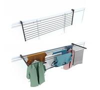 foxydry Duo, tendedero de barandilla y balcón, Plegable, 162 cm | de aluminio y acero inoxidable, abatible, antióxido, ahorra espacio, para exterior y terraza, soporta 15 kg, antracita