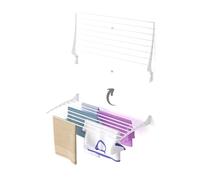 foxydry Fold, tendedero de Pared, Plegable Ahorra Espacio, 100 cm | de aluminio y acero inoxidable, plegable hacia arriba, antióxido, para terraza y balcón, soporta 10 kg, blanco