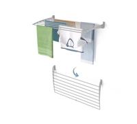 foxydry Fold, tendedero de Pared, Plegable Ahorra Espacio, 102 cm | de aluminio y acero inoxidable, plegable hacia abajo, antióxido, para terraza y balcón, soporta 10 kg, gris