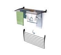 foxydry Fold, tendedero de Pared, Plegable Ahorra Espacio, 102 cm | de aluminio y acero inoxidable, plegable hacia abajo, antióxido, para terraza y balcón, soporta 10 kg, negro