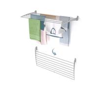 foxydry Fold, tendedero de Pared, Plegable Ahorra Espacio, 116 cm | de aluminio y acero inoxidable, plegable hacia abajo, antióxido, para terraza y balcón, soporta 10 kg, gris