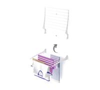 foxydry Fold, tendedero de Pared, Plegable Ahorra Espacio, 60 cm | de aluminio y acero inoxidable, plegable hacia arriba, antióxido, para terraza y balcón, soporta 10 kg, blanco