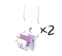 foxydry Fold, tendedero de Pared, Plegable Ahorra Espacio, 60 cm X2 | de aluminio y acero inoxidable, plegable hacia arriba, antióxido, para terraza y balcón, soporta 10 kg, blanco