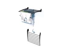 foxydry Fold, tendedero de Pared, Plegable Ahorra Espacio, 62 cm | de aluminio y acero inoxidable, plegable hacia abajo, antióxido, para terraza y balcón, soporta 10 kg, negro