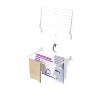 foxydry Fold, tendedero de Pared, Plegable Ahorra Espacio, 80 cm | de aluminio y acero inoxidable, plegable hacia arriba, antióxido, para terraza y balcón, soporta 10 kg, blanco