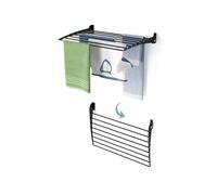 foxydry Fold, tendedero de Pared, Plegable Ahorra Espacio, 82 cm | de aluminio y acero inoxidable, plegable hacia abajo, antióxido, para terraza y balcón, soporta 10 kg, negro
