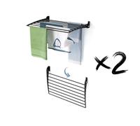 foxydry Fold, tendedero de Pared, Plegable Ahorra Espacio, 82 cm X2 | de aluminio y acero inoxidable, plegable hacia abajo, antióxido, para terraza y balcón, soporta 10 kg, negro