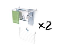 foxydry Fold, tendedero de Pared, Plegable Ahorra Espacio, 82 cm X2 | de aluminio y acero inoxidable, plegable hacia abajo, antióxido, para terraza y balcón, soporta 10 kg, blanco