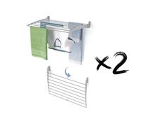 foxydry Fold, tendedero de Pared, Plegable Ahorra Espacio, 82 cm X2 | de aluminio y acero inoxidable, plegable hacia abajo, antióxido, para terraza y balcón, soporta 10 kg, gris
