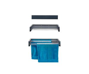 foxydry Hide, Stendino da muro, stendibiancheria de pared y balcón, para exterior e interior retráctil, plegable 71x35x13 cm (71 cm, Antracita)