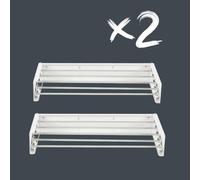 foxydry Hide, tendedero de Pared, Plegable, Ahorra Espacio, 101 cm X2 | de acero, retráctil, plegable, ahorra espacio, para interior y exterior cubierto, soporta 25 kg, blanco