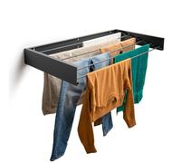 Foxydry Hide, tendedero de Pared, Plegable, Ahorra Espacio, 117 cm | de acero, retráctil, plegable, ahorra espacio, para interior y exterior cubierto, soporta 25 kg, antracita