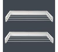 Foxydry Hide, tendedero de Pared, Plegable, Ahorra Espacio, 117 cm X2 | de acero, retráctil, plegable, ahorra espacio, para interior y exterior cubierto, soporta 25 kg, blanco