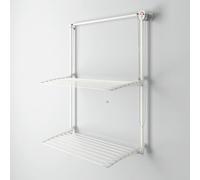 Foxydry Wall Plus, Tendedero de pared vertical, retráctil, plegable, para interior y exterior 128 x 52 x 137 cm (Blanco, derecho, 128 cm)